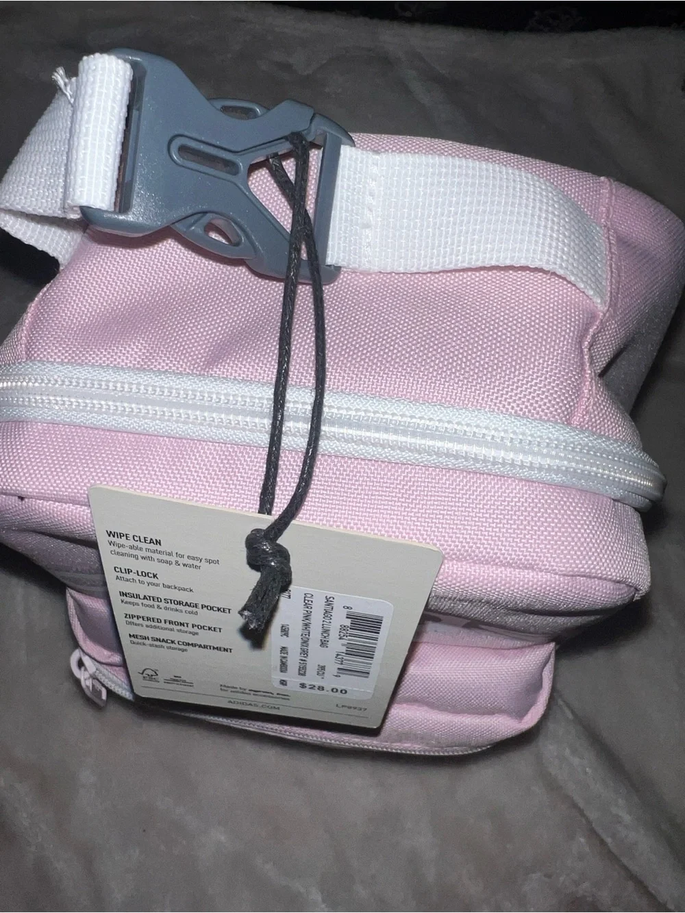 adidas Light Pink Mini Pouch with White Logo